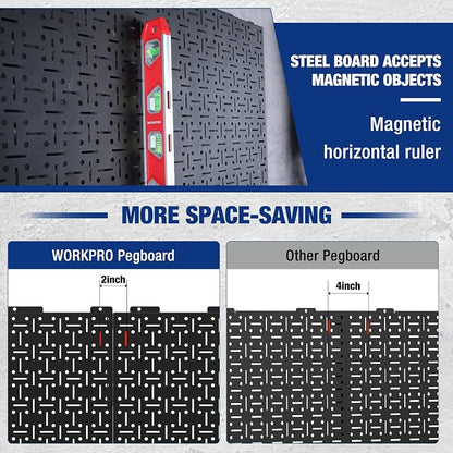 WORKPRO Metal Pegboard 16”x 32” Steel Panel - Image 6