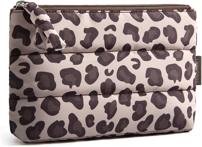 BAGSMART Small Leopard Makeup Bag | water-resistant & padded. Machine washable. by BAGSMART