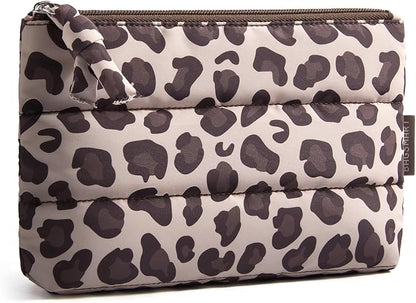 BAGSMART Small Leopard Makeup Bag | water-resistant & padded. Machine washable. by BAGSMART