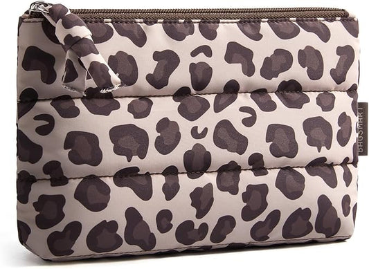 BAGSMART Small Leopard Makeup Bag | water-resistant & padded. Machine washable. by BAGSMART