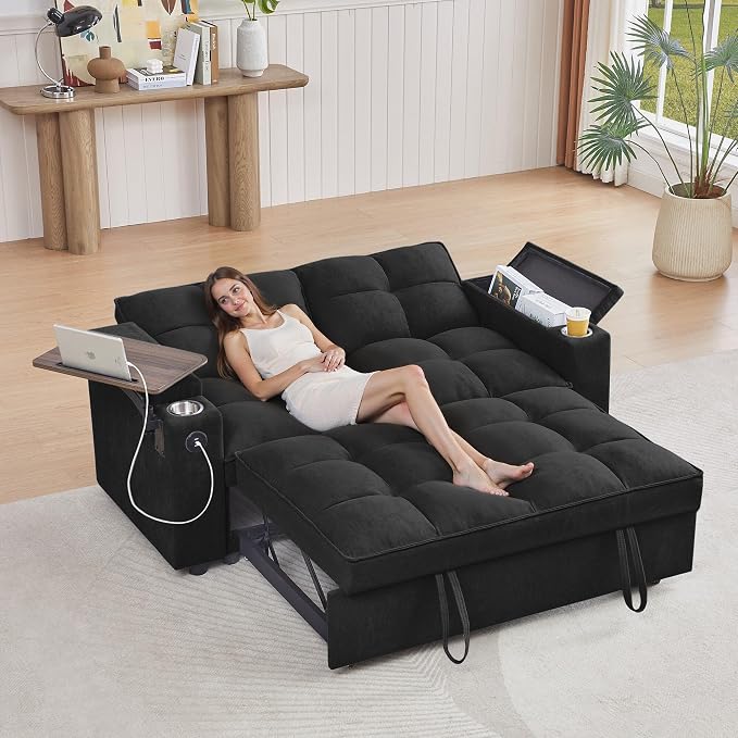 hansones ​66" Multi-Functional Pull-Out Sofa Bed by hansones