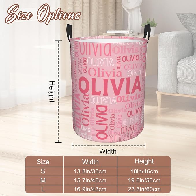 Custom Name Laundry Hamper, Personalized Laundry Basket - Image 3