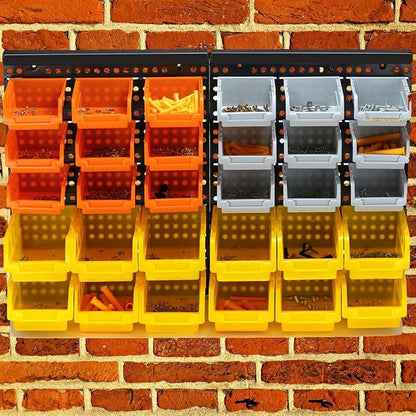 30-Bin Wall Mounted Storage Bins Kit, Tool Organizer Rack, Garage Hardware - Image 6