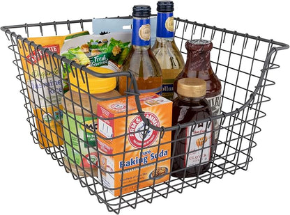 Spectrum Wire Scoop Basket Storage Bin Industrial Gray Nesting Metal Baskets - Image 4