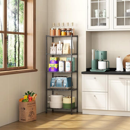 HOMEFORT 5-Shelving Unit, Adjustable Wire Shelving, Metal Wire Shelf Rack - Image 2