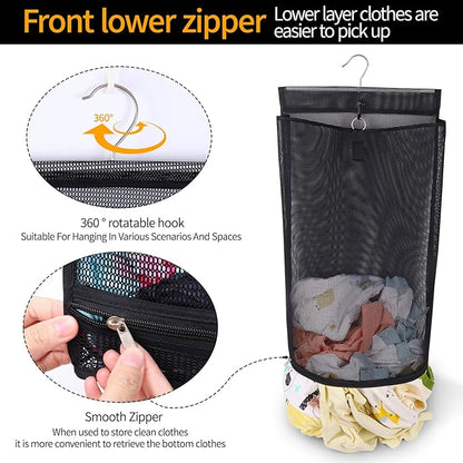 Hanging Collapsible Mesh Laundry Hamper - Image 4