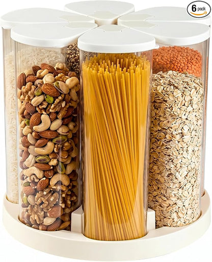 6 Grids 360° Rotating Cereal Dispenser Countertop by UHAPEER
