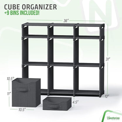 9 Cube Closet Organizers And Storage | Includes All Storage Cube Bins | Easy To - Image 3