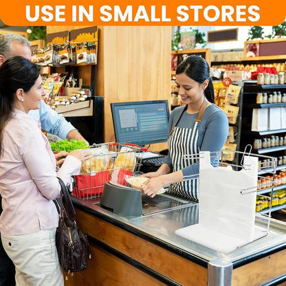 Bag Holder Stand for Plastic Bags – 15.7”Wx12.4”Dx12.4”H Metal Grocery Sack - Image 5