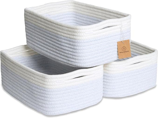 NaturalCozy 11.8"x8"x4.5” Rectangle Storage Baskets by NaturalCozy