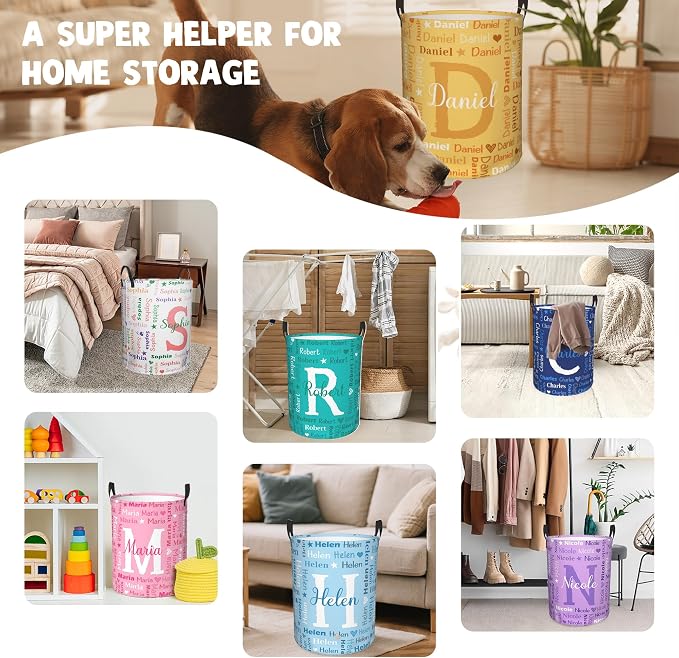 Custom Name Laundry Hamper, Personalized Laundry Baskets - Image 6