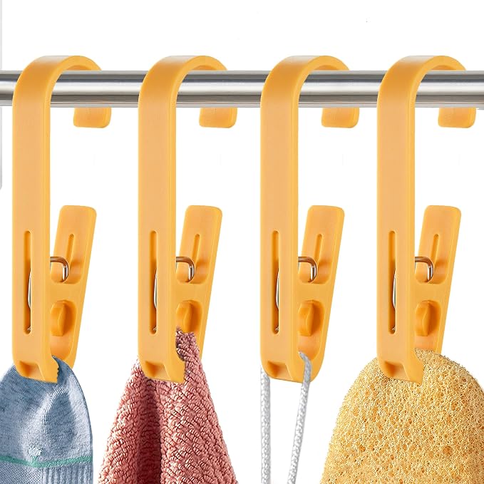 Laundry Hooks with Clips Hanger Closet Organizer Clamps Socks Boot Bras Towels by XoYoZo