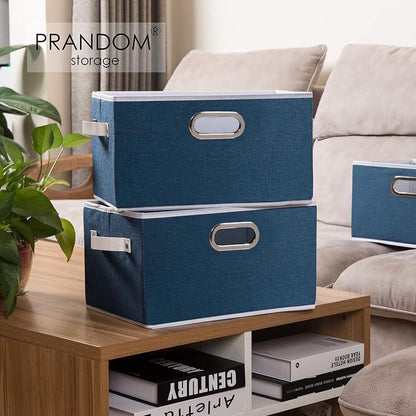 PRANDOM Fodable Storage Bins for Closet Decorative Fabric Storage Baskets Cubes - Image 2