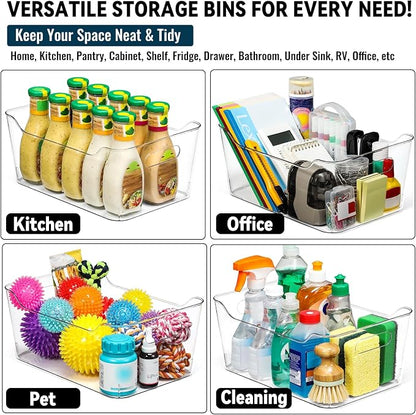 12 PACK Multi-Use Clear Plastic Storage Bins - Image 6