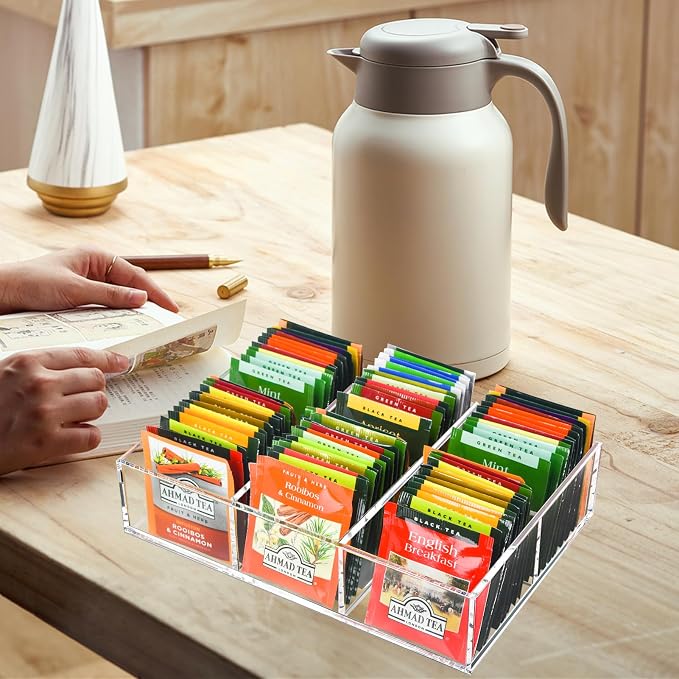 Tasybox Acrylic Tea Bag Organizer, Drawer Organizer | Tea Bag Holder - Image 5