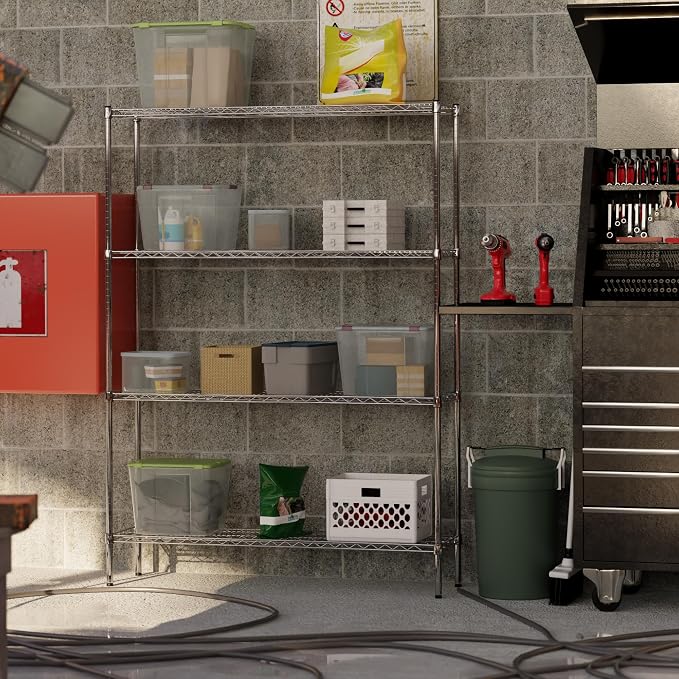 14" Deep x 54" Wide x 74" Height Wire Shelving Kit | 4-Tier | NSF Commercial - Image 8