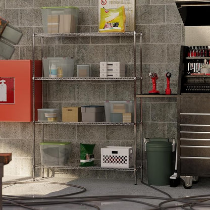 14" Deep x 54" Wide x 74" Height Wire Shelving Kit | 4-Tier | NSF Commercial - Image 8