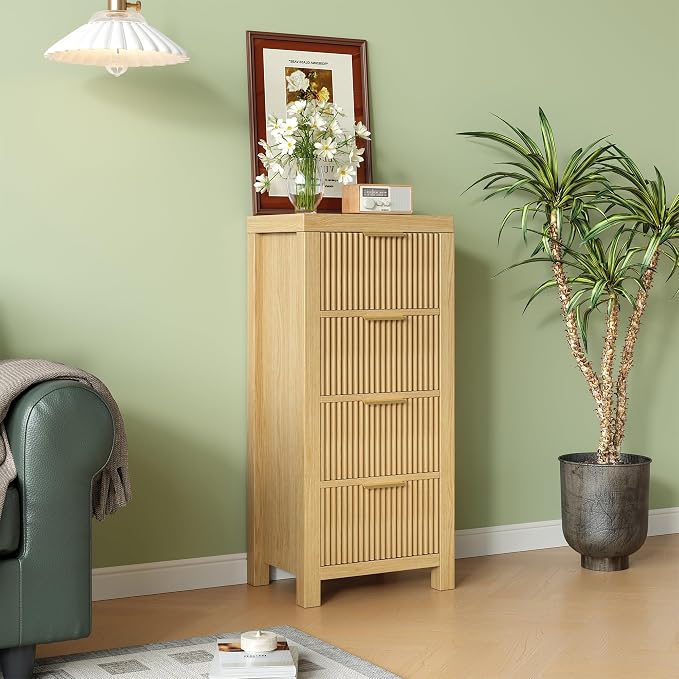 Mid-Century Modern Tall Wooden Dresser - Image 7