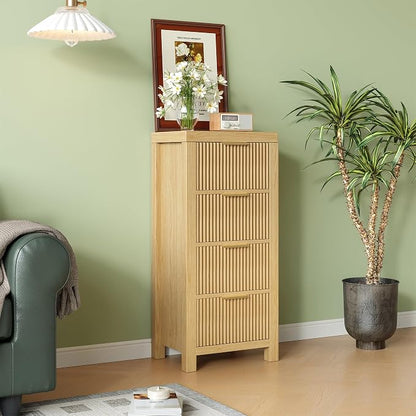 Mid-Century Modern Tall Wooden Dresser - Image 7
