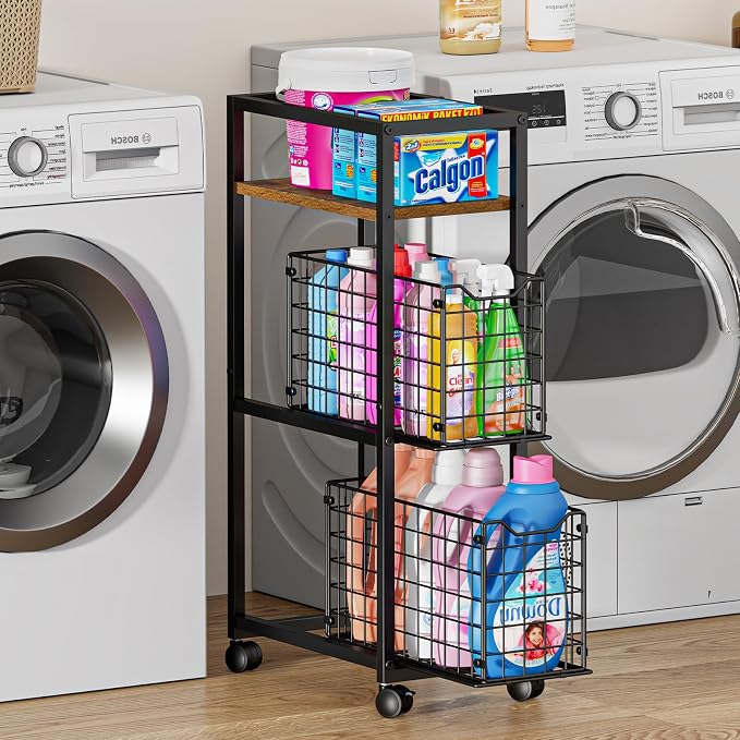 Hongtamoya 3 Tier Laundry Room Cart by Hongtamoya
