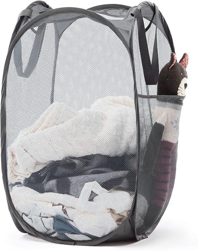 TECHMILLY Collapsible Mesh Pop Up Laundry Hamper by TECHMILLY