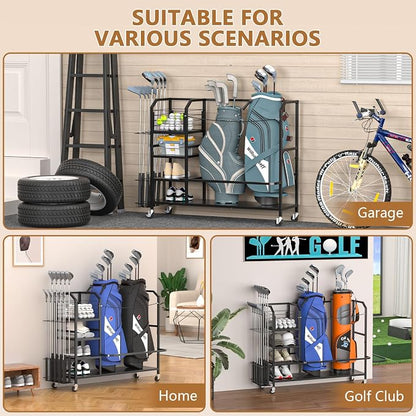 Golf Bag Storage, Big Capacity Golf Bag Organizer - Image 7