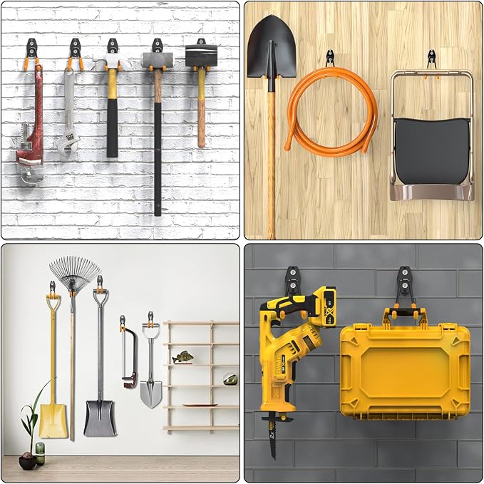 3-H Garage Wall Hooks 10 Pack, Heavy Duty Garage Hooks - Image 4