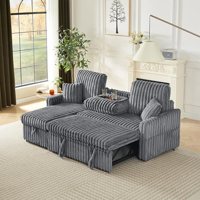 KCGKCG Sleeper Sofa Bed, 81” Pull Out Couch Bed - Image 2