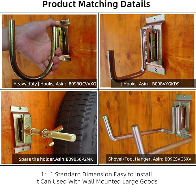 2 Pack E-Track Heavy Duty Shovel Hanger - Image 7