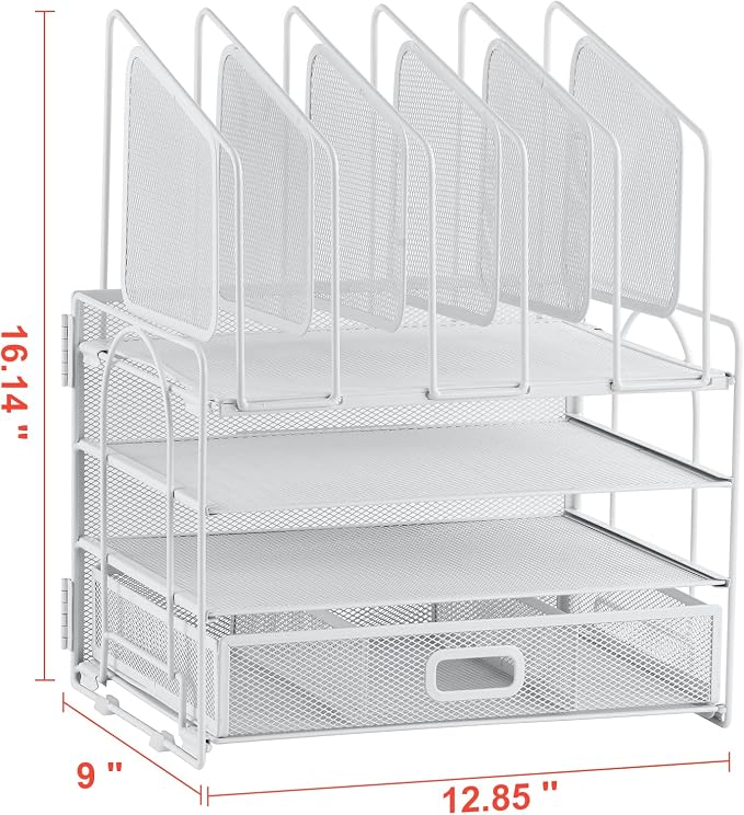 Marbrasse Desk Organizers, 4-Tier Mesh Desk File Organizer - Image 5