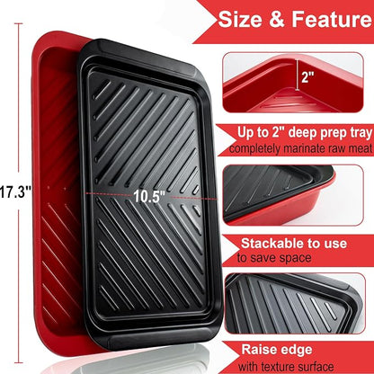 KAQAHIDO Grilling Deep Prep and Serve Trays, BBQ Platter - Image 5