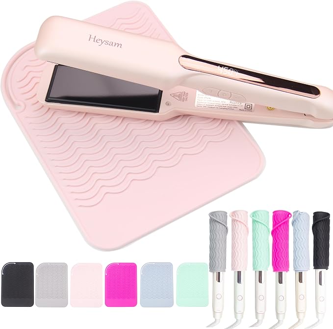 Heysam Professional Heat-Resistant Silicone Mat Flat Iron Hair Straightener Pad - Image 2