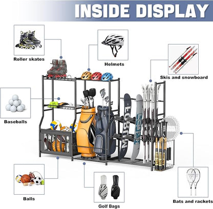 WALMANN Garage Sports Equipment Organizer Stand, Freestanding Ski & Snowboard - Image 6
