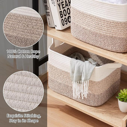 Storage Basket for Organizing, Woven Baskets for Storage, Rectangle Decorative - Image 3