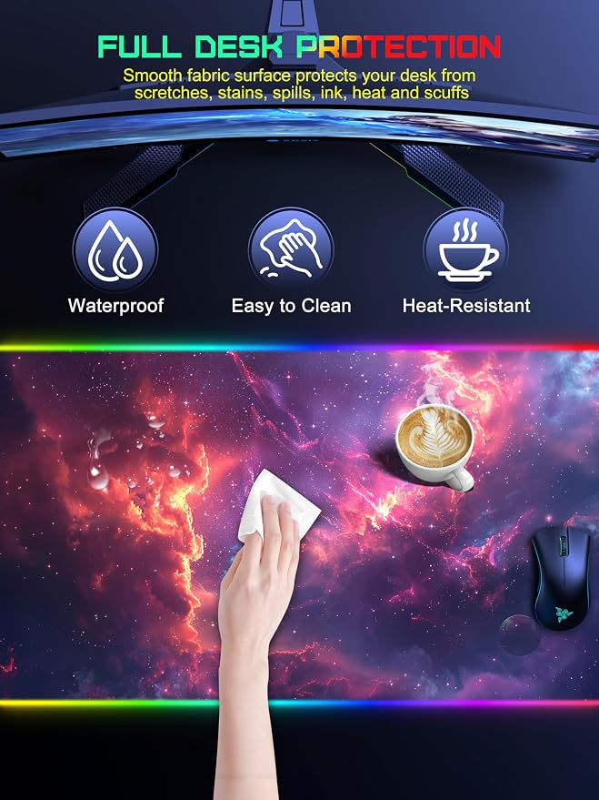 TopMade Wireless Charging Mouse Pad, RGB Gaming Mousepad, 35.4" x 15.8" Extra - Image 7