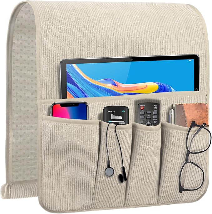 Remote Control Holder, Armchair Caddy Couch Caddy, Anti Slip Corduroy Tv Remote by WETRBWEH