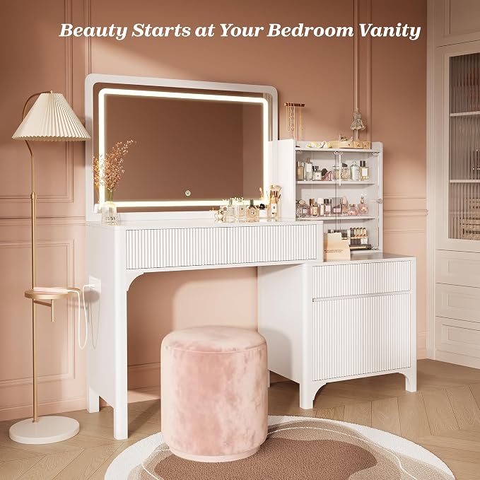 PRAISUN 55'' Large Makeup Vanity Desk - Image 3