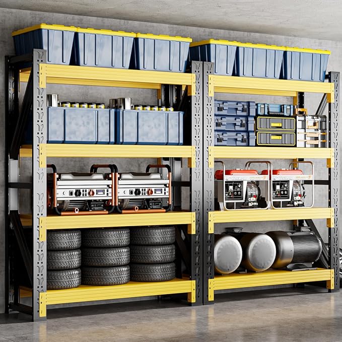 60" W Garage Shelving, 4-Tier Heavy Duty Storage Shelves Unit - Image 8