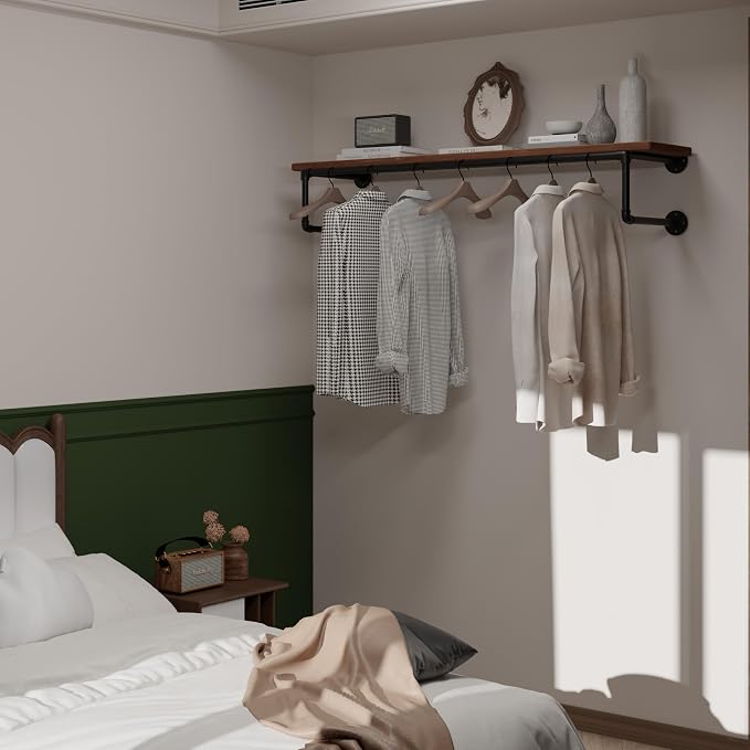 Clothes Rack 48in, Wall Mounted Garment Racks - Image 3