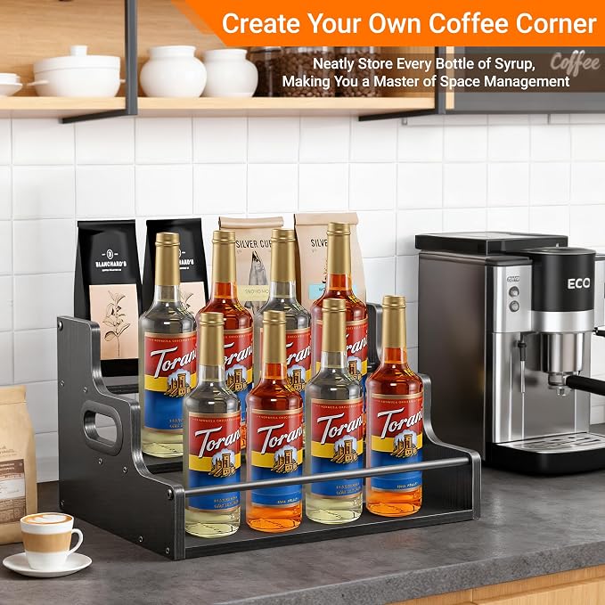 3-Tier Liquor Bottle Display Shelf, Coffee Syrup Rack Organizer, Water Bottle - Image 7
