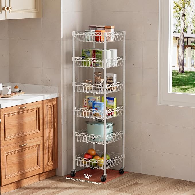 6 Shelves Storage Shelf Wire Closet Bathroom Organizers Metal Pantry Kitchen - Image 7