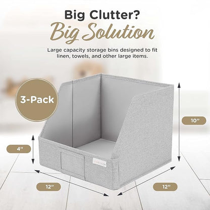 VIVIDECOR Open Front Trapezoid Closet Bins 12x12x10 – Easy Access Shelf - Image 4