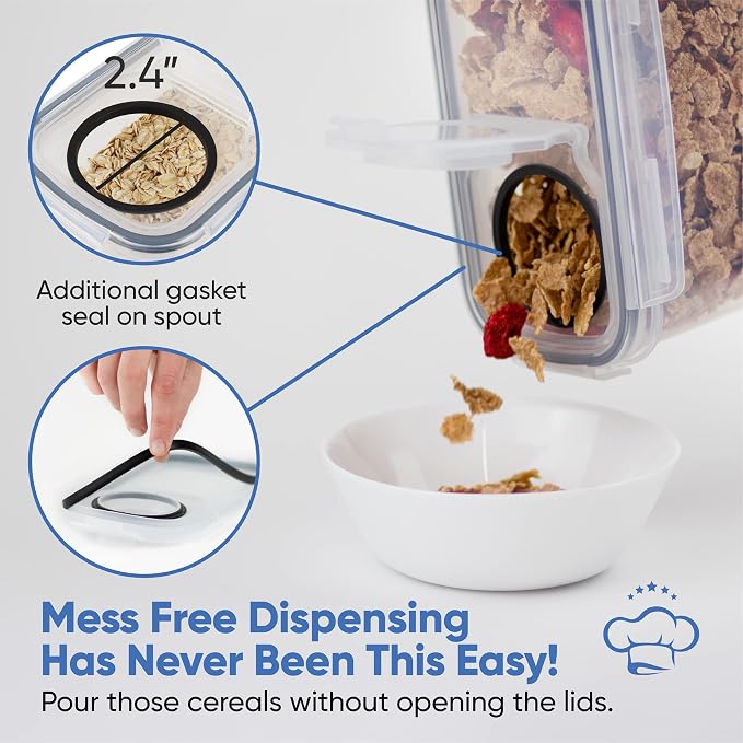 Cereal Containers Storage Set Large, Airtight Food Storage Containers - Image 3