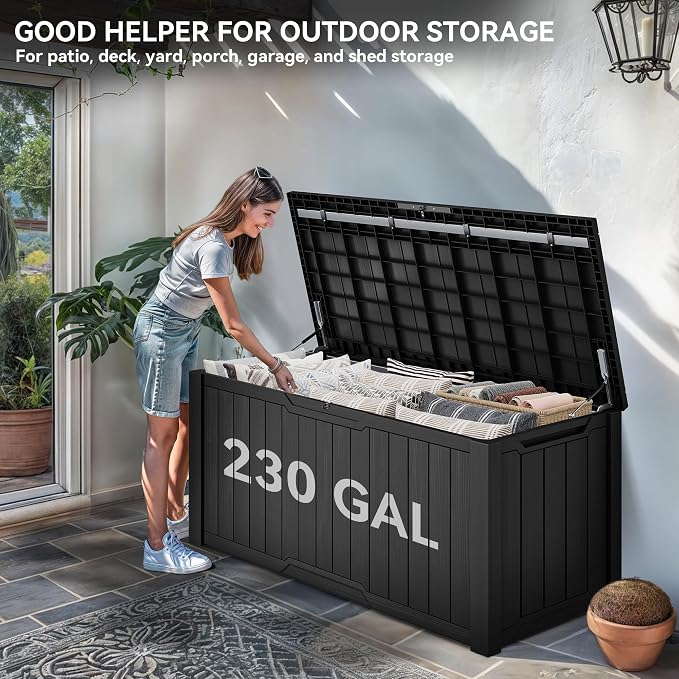 YITAHOME XXL 230 Gallon Large Outdoor Storage Deck Box - Image 3