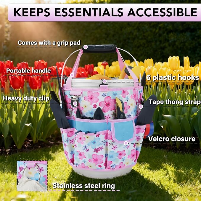 KUNN Gardening Gift for Women Men 5 Gallon Bucket Tool Organizer - Image 3