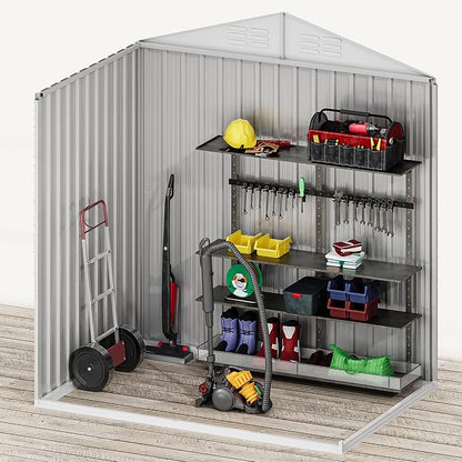 DWVO 6x4ft Storage Shed for Outdoors, Metal Sturdy Weatherproof Tool Locker - Image 6