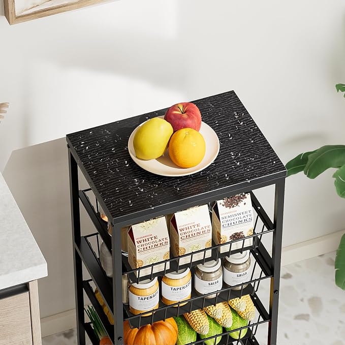 Snack Cart, 5-Tier Kitchen Carts on Wheels - Image 2