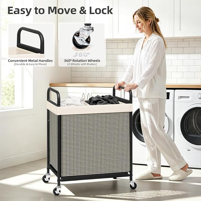 STORAGE MANIAC Rolling Laundry Hamper - Image 5