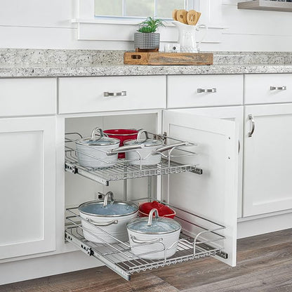 Rev-A-Shelf 2 Tier Kitchen Cabinet Pullout Shelf and Drawer Organizer Slide Out - Image 2