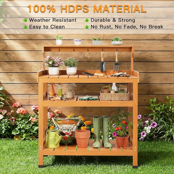 Frogprin Potting Bench Table, Extra-Large Outdoor Garden Potting Bench - Image 2